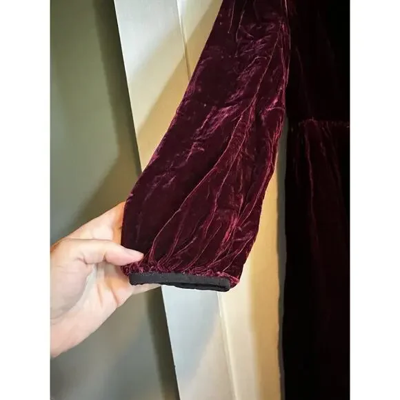 ESME THE GREAT GATSBY VELVET MIDI DRESS Size Small Whimsy Goth Holiday Keyhole - Picture 3 of 12